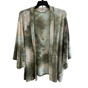 Cherish Open Front Cardigan One Size Multicolor Knit 3/4 Sleeve Vintage USA